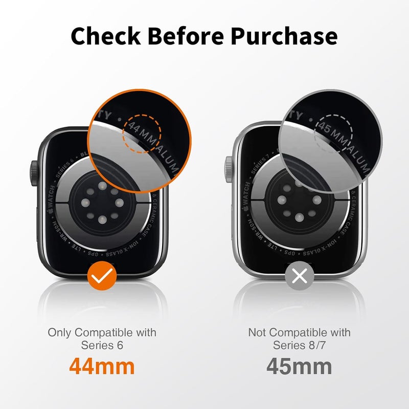 LK 6 Pack Apple Watch Screen Protector 44mm SE (2023) Series 6/5/4 [Flexible TPU Not Glass] Self-Healing, Max Coverage, Bubble Free, HD Clear Screen Protector for iWatch 44mm, Anti-Scratch - Image 2